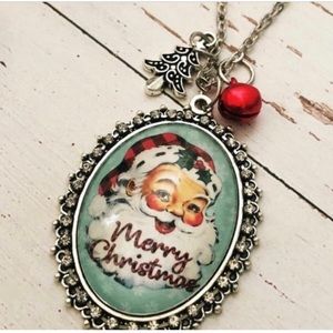Santa Claus merry Christmas and necklace